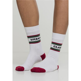 Urban Classics Logo Stripe Sport Socks 2-Pack, white/green/red