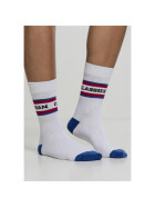 Urban Classics Logo Stripe Sport Socks 2-Pack, white/red/blue