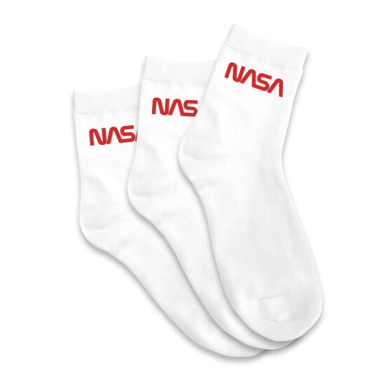 Mister Tee NASA Worm Logo Socks, white
