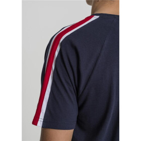 Urban Classics Stripe Shoulder Raglan Tee, navy/fire red/white