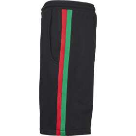 Urban Classics Stripe Sweatshorts, black/firered/green