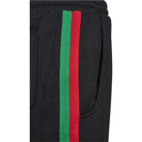 Urban Classics Stripe Sweatshorts, black/firered/green