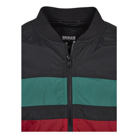 Urban Classics Striped Nylon Jacket, black/firered/green