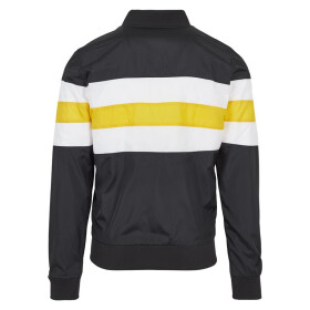 Urban Classics Striped Nylon Jacket, black/white/chromeyellow