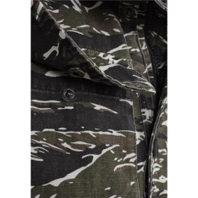 Urban Classics Tiger Camo Cotton Jacket, olive/blk/wht