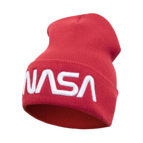 Mister Tee NASA Worm Logo Beanie, red