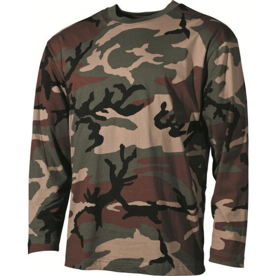 MFH US Tarn-Shirt, langarm, 160g, woodland S