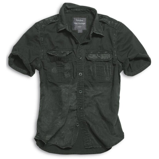 SURPLUS Raw Vintage Shirt, kurzarm, black washed XL