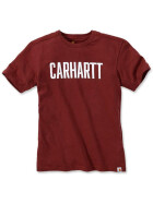 CARHARTT Block Logo  T-Shirt S/S, fired brick heather