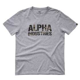 Alpha Industries Camo Print T, grey heather-woodland