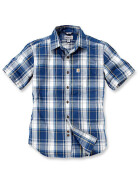 CARHARTT Slim Fit Plaid Shirt S/S, dark cobalt blue
