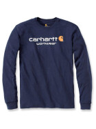 CARHARTT Maddock Core Logo T-Shirt L/S, navy