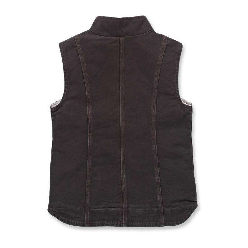 Download CARHARTT Womens Sandstone Mock Neck Vest, dark brown L