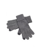 Urban Classics Knit Gloves, darkgrey melange