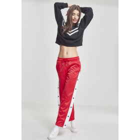 Urban Classics Ladies Button Up Track Pants, fire red/white/navy