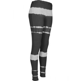 Urban Classics Ladies Striped Tie Dye Biker Leggings, blk/lt.grey