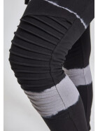 Urban Classics Ladies Striped Tie Dye Biker Leggings, blk/lt.grey