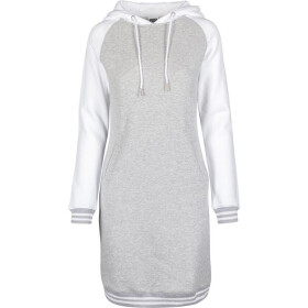 Urban Classics Ladies Contrast College Hooded Dress, gry/wht