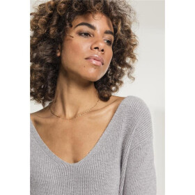 Urban Classics Ladies Back Lace Up Sweater, grey