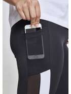 Urban Classics Ladies Tech Mesh Striped Pocket Leggings, blk/wht