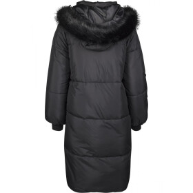 Urban Classics Ladies Oversize Faux Fur Puffer Coat, blk/blk