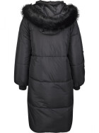 Urban Classics Ladies Oversize Faux Fur Puffer Coat, blk/blk