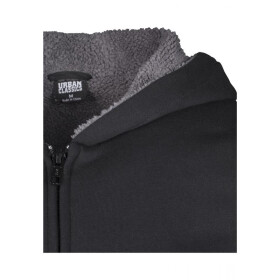 Urban Classics Sherpa Lined Zip Hoody, black/grey
