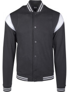 Urban Classics Inset College Sweat Jacket, blk/wht