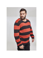 Urban Classics Striped Sweater, blk/firered