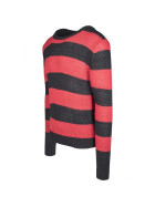 Urban Classics Striped Sweater, blk/firered