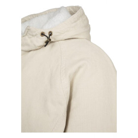 Urban Classics Hooded Corduroy Jacket, lightsand/offwhite