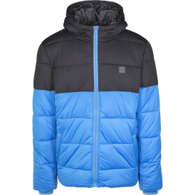 Urban Classics Hooded 2-Tone Puffer Jacket, brightblue/blk