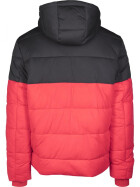 Urban Classics Hooded 2-Tone Puffer Jacket, firered/blk
