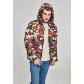 Urban Classics Hooded Camo Puffer Jacket, rustycamo
