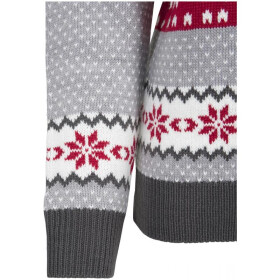 Urban Classics Ladies Sausage Dog Christmas Sweater, grey/white/red/darkgrey