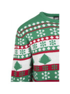 Urban Classics Snowflake Christmas Tree Sweater, treegreen/white/firered