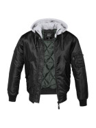 BRANDIT MA1 Sweat Hooded Jacket, schwarz-grau