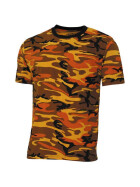 MFH US T-Shirt, &quot;Streetstyle&quot;, orange-camo, 140-145 g/m&sup2; 