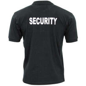 MFH Poloshirt, schwarz, Security, bedruckt