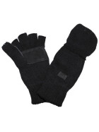 MFH Strick-Handschuhe,ohne Finger, zugl. Fausthandschuh, schwarz