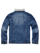 BRANDIT Sherpa Demin Jacket, denim blue-off white