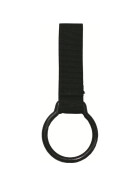 MFH Taschenlampenhalter mit Ring und Nylonclip, schwarz