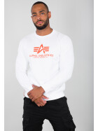 Alpha Industries Basic Sweater, white/neon orange