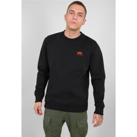 Alpha Industries Basic Sweater Small Logo, black/neon orange