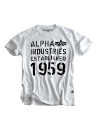 Alpha Industries  BASICT T Print 5, white-black