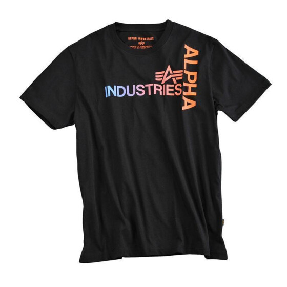 Alpha Industries  Basic T Print 18, black-orange