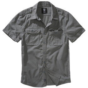 BRANDIT Vintage Shirt shortsleeve, charcoal grey