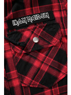 BRANDIT Iron Maiden Checkshirt Sweathood EDDIE, red-black