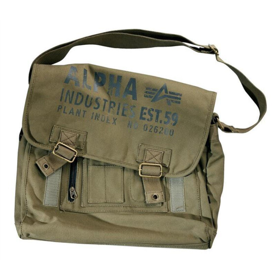 Alpha Industries Cargo Canvas Courier Bag, olive