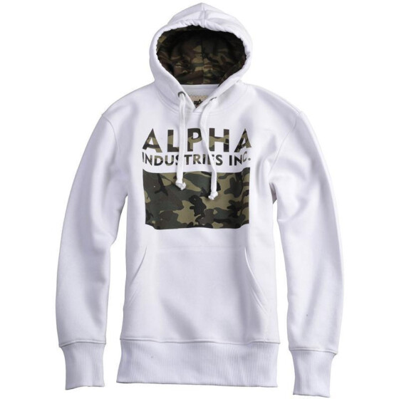 Alpha Industries Camouflage Print Hoody, white